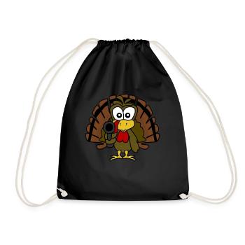 Dinde avec pistolet Dindes de Thanksgiving - Sac de sport léger - noir - Devant