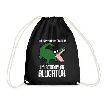 Alligator Alligators Crocodile - Drawstring Bag - black - Front