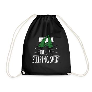 Alligator Sleeping Shirt with Alligators - Drawstring Bag - black - Front