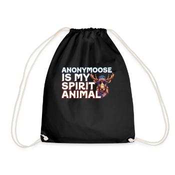 Anonymousoose Is My Spirit Animal Cool Moose - Drawstring Bag - black - Front