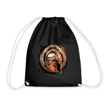 Casque Spartiate Symbole Guerrier Gladiateur - Sac de sport léger - noir - Devant