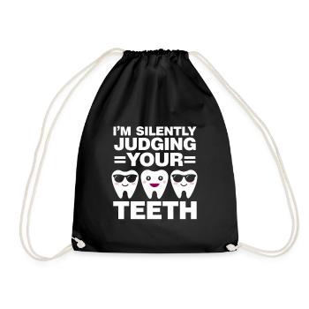 Dentist Student Degree Teeth Dentistry - Drawstring Bag - black - Front