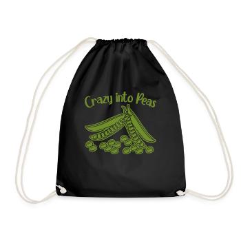 Pea Peas Vegan - Turnbeutel - Schwarz - Vorne