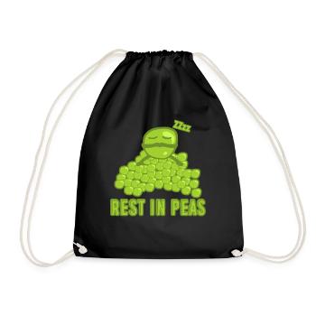 Pea Sleeping Vegetarian Vegan Peas - Turnbeutel - Schwarz - Vorne