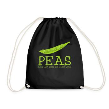 Vegetarian Vegan Peas Pea - Turnbeutel - Schwarz - Vorne