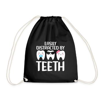 Dentist Student Degree Teeth Dentistry - Drawstring Bag - black - Front