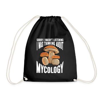 Mushroom, Mycology, Mycologist, Collector - Drawstring Bag - black - Front