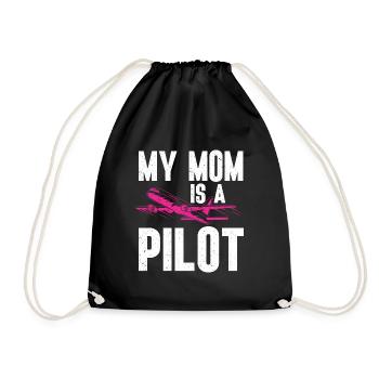 Pilot Quote Flight Lover Aircraft Aviation - Drawstring Bag - black - Front