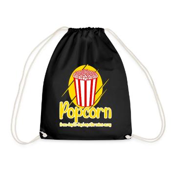 Funny Popcorn - Drawstring Bag - black - Front