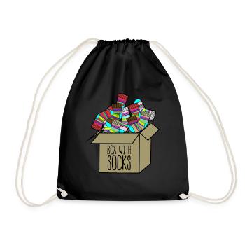 Winter Socks Sock Wool Socks in a Box - Drawstring Bag - black - Front