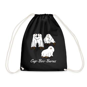 Capybaras Ghosts Capybara - Drawstring Bag - black - Front