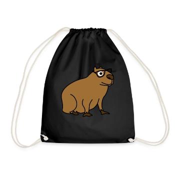 Capybara avec lunettes Nerd Capybaras - Sac de sport léger - noir - Devant