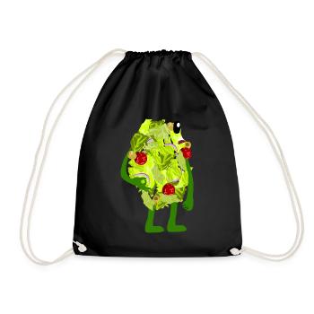 Salad Salads Circle Game Vegan - Drawstring Bag - black - Front