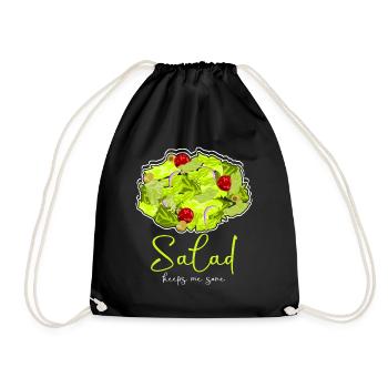 Salad Vegan Vegetarian Salads - Turnbeutel - Schwarz - Vorne