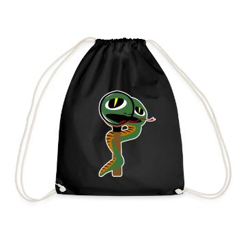 Snake Funny Reptiles Snakes - Turnbeutel - Schwarz - Vorne