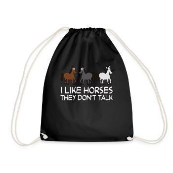 Funny Horses Horse Riding - Drawstring Bag - black - Front