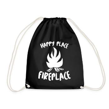 Oven Stove Firewood Fireplace - Drawstring Bag - black - Front