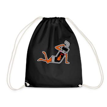 Stove Oven Firewood Joke Fireplace - Drawstring Bag - black - Front