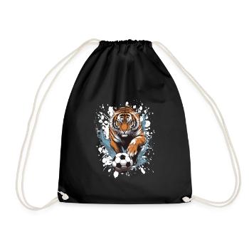 Tiger Soccer Sports Team - Drawstring Bag - black - Front