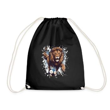 Lion Soccer Sports Team - Drawstring Bag - black - Front