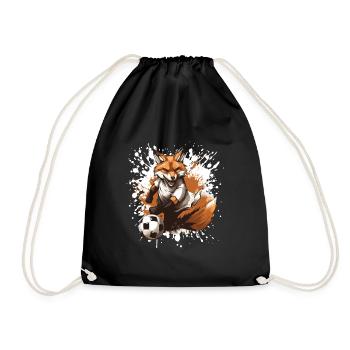 Fuchs Soccer Sports Team - Drawstring Bag - black - Front