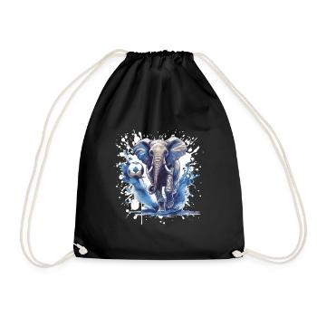 Elephant Soccer Sports Team - Drawstring Bag - black - Front