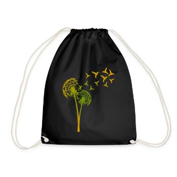 Hummingbird Dandelion Hummingbirds - Drawstring Bag - black - Front