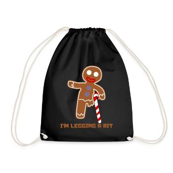 Gamer Lag Gingerbread Man High Ping - Drawstring Bag - black - Front