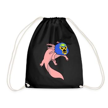 Lucha Libre Axolotl Luchador - Turnbeutel - Schwarz - Vorne