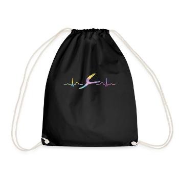 Ballet, Danseur, Battement de cœur, Ecg, Ballerine - Sac de sport léger - noir - Devant