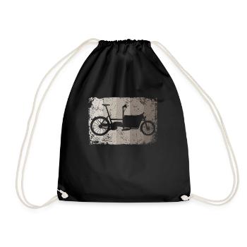 Lastenfahrrad Lastenrad Cargo Bike Cargobike - Drawstring Bag - black - Front