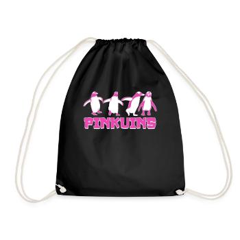 Penguin Funny Penguins - Drawstring Bag - black - Front