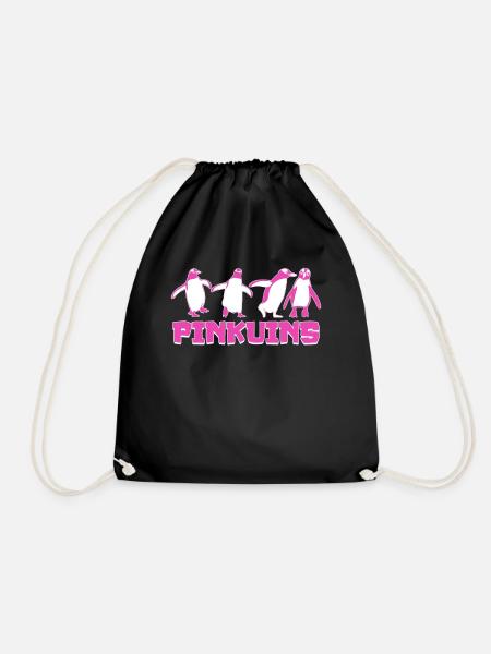 Penguin Funny Penguins - Drawstring Bag - black