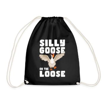 The stupid goose on the loose - Drawstring Bag - black - Front