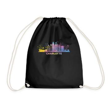 Charlottean's Skyline Charlotte - Drawstring Bag - black - Front