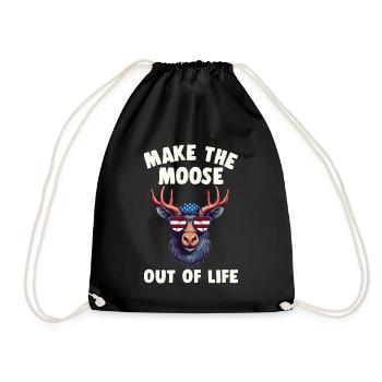 Turning Life into a Moose Cool Moose - Drawstring Bag - black - Front