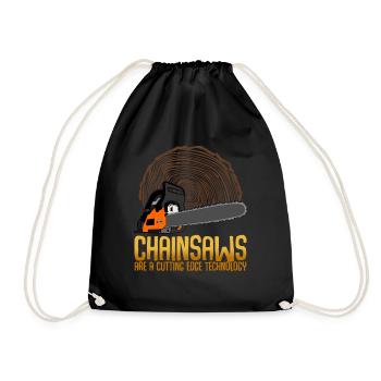 Chain Saw Chainsaw Lumberjack - Drawstring Bag - black - Front