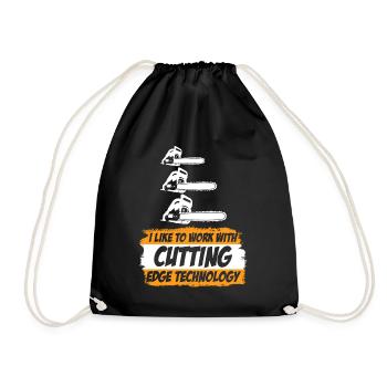 Chainsaw Chain Saw Lumberjack - Drawstring Bag - black - Front