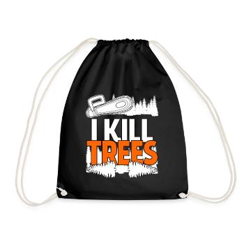 Chainsaws Chainsaw Chain Saw fire wood - Drawstring Bag - black - Front