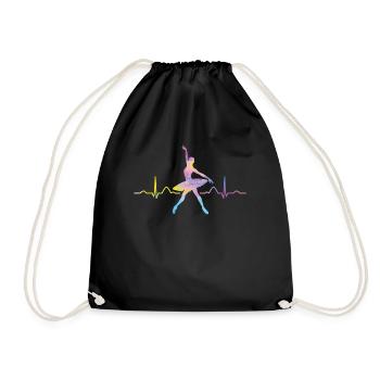 Ballet, Danseur, Battement de cœur, Ecg, Ballerine - Sac de sport léger - noir - Devant