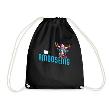 Non Amooseing Cool Moose - Drawstring Bag - black - Front