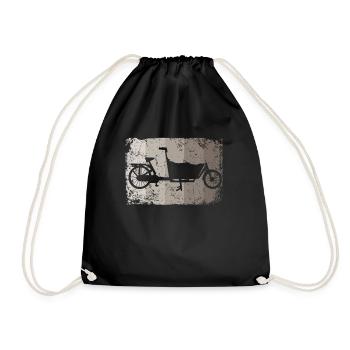 Lastenfahrrad Lastenrad Cargo Bike Cargobike - Drawstring Bag - black - Front