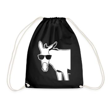 Donkey with Sunglasses Donkeys - Turnbeutel - Schwarz - Vorne