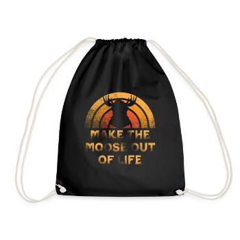 Turning Life into a Moose Cool Moose - Drawstring Bag - black - Front