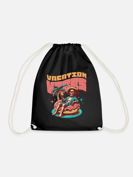VACATION VIBES - Turnbeutel - Schwarz
