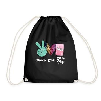 Week-end entre filles Peace Love Girls Trip 2024 - Sac de sport léger - noir - Devant
