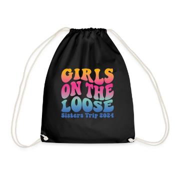 Sisters On The Loose Girls Reunion Trip - Drawstring Bag - black - Front