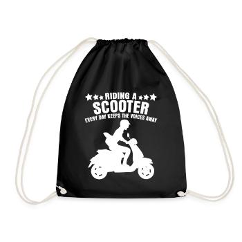 Scooter Riding Motorcycle - Turnbeutel - Schwarz - Vorne
