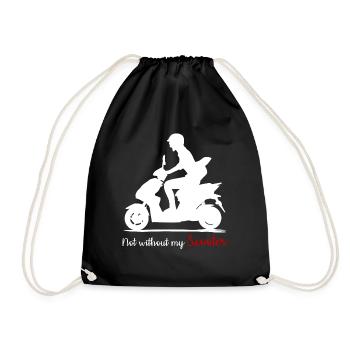 Scooter Riding Motor Scooter Motorcycle - Turnbeutel - Schwarz - Vorne