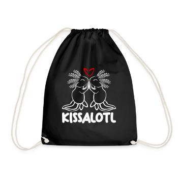 Kissing Axolotl Kisses Axolotls - Turnbeutel - Schwarz - Vorne